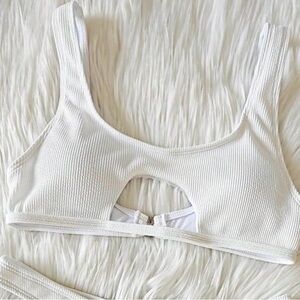 White Cutout Bikini Top